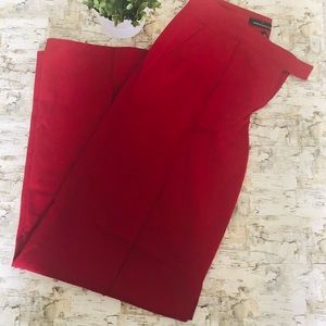 Wide leg red trouser pants